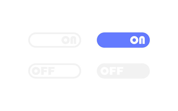 On and Off toggle switch buttons. Button set for UI design and mobile app. Modern flat style vector illustration. - Vector, Image