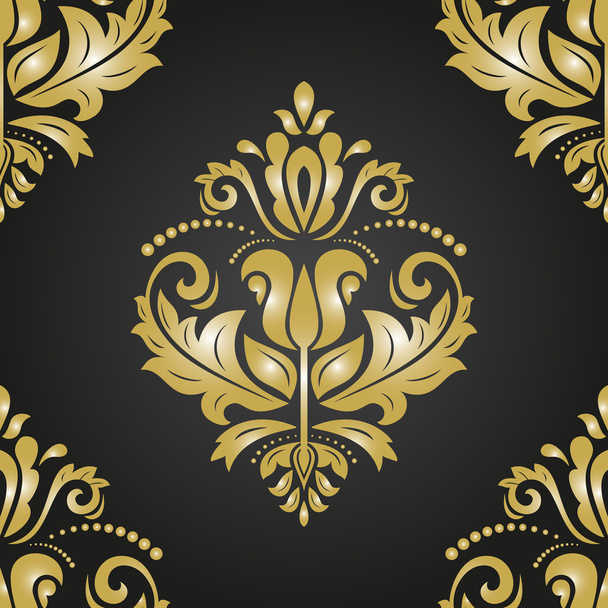 Golden Seamless  Pattern. Orient Background - Photo, Image