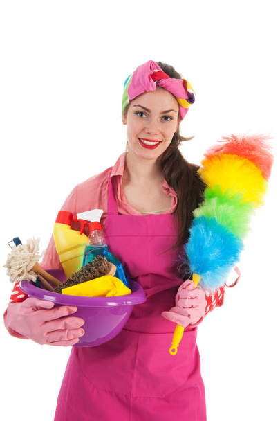 Portrait young female cleaner - Фото, зображення