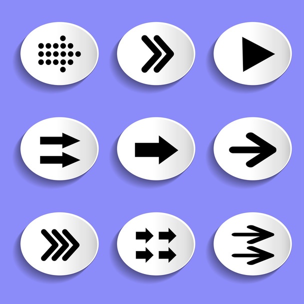 Set of Arrows on Buttons - Vector, Image