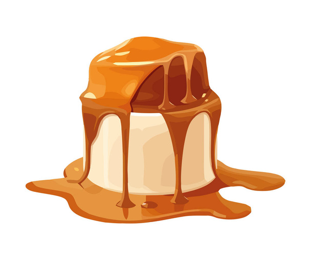 Sweet chocolate cupcake with vanilla icing icon isolated - Vektor, Bild