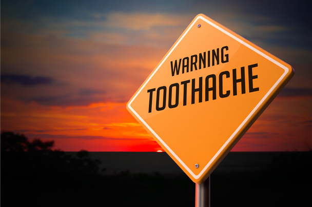 Zahnschmerzen auf Warnschild. - Foto, Bild