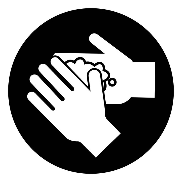 Πλύνετε το χέρι σας σύμβολο, διανυσματική απεικόνιση, απομονώνονται σε λευκό φόντο ετικέτα. EPS10  - Διάνυσμα, εικόνα