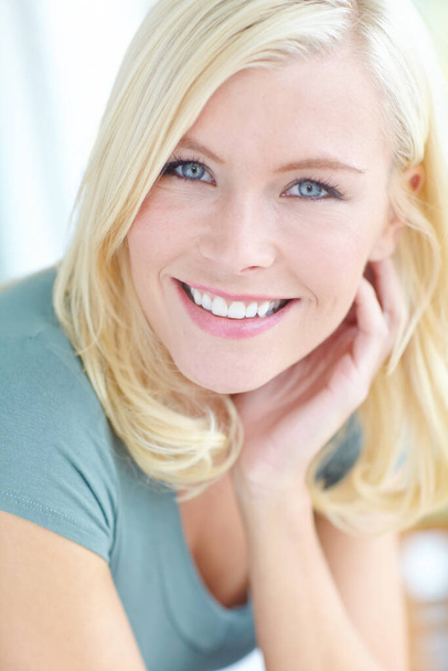 Gorgeous natural beauty. Cropped portrait of a beautiful blonde woman smiling - Photo, Image