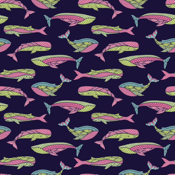 Whales seamless pattern - Вектор, зображення