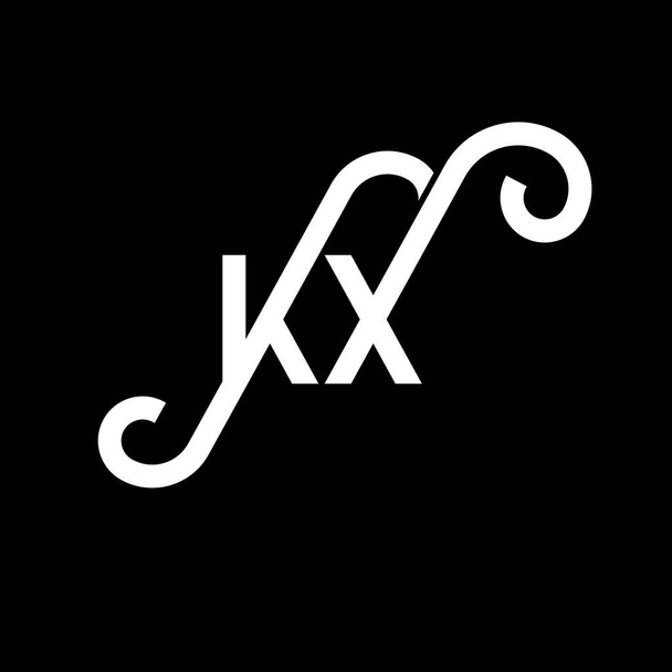 KX kirjain logo suunnittelu mustalla taustalla. KX luova nimikirjaimet logon käsite. kx kirjaimen suunnittelu. KX valkoinen kirjain suunnittelu mustalla taustalla. K X, k x logo - Vektori, kuva