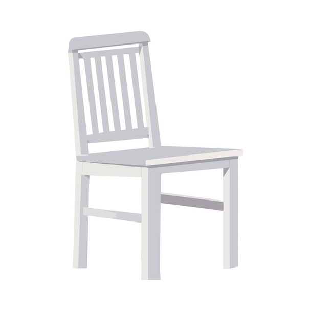 Modern wooden stool design on white background icon - Wektor, obraz