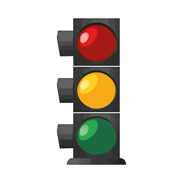 controls traffic at crossroad junction icon isolated - Vector, imagen