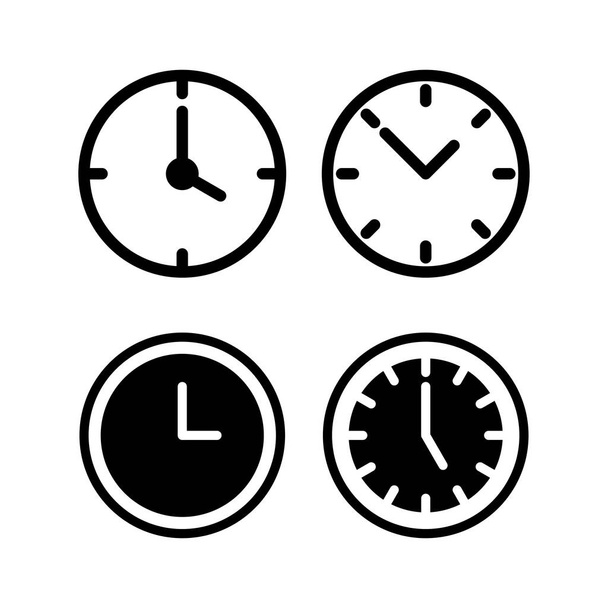 時計のアイコンベクトルイラスト。時刻表示と記号。アイコンを見て - ベクター画像