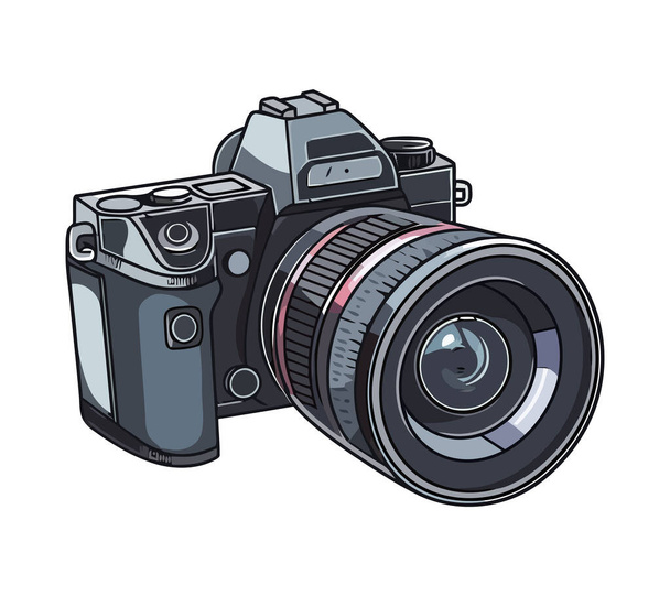 Ikona fotografického vybavení fotoaparátu izolována - Vektor, obrázek