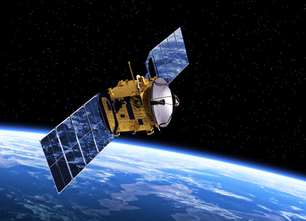 Ανακοίνωση δορυφόρο σε τροχιά γης - Φωτογραφία, εικόνα