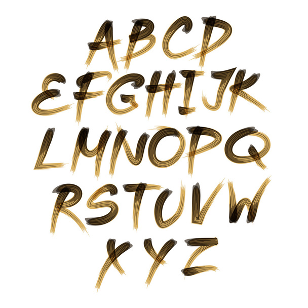 Vector alphabet. Hand drawn letters. written with a brush. - Vetor, Imagem
