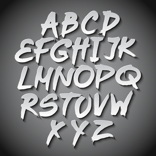 Vector Alphabet Set art grey shadow font - Vecteur, image