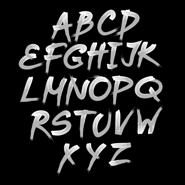 Vector alphabet. Hand drawn letters. written with a brush. - Vektor, Bild
