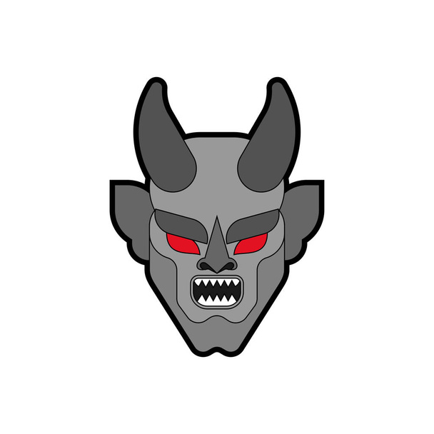 Gargoyle face isolated. Head Stone demonic character, monster. Fantastic architectural object. - Vector, Image