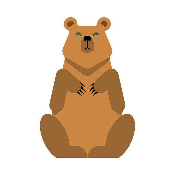 Urso Grizzly isolado. predador animal Ilustração vetorial - Vetor, Imagem