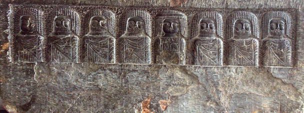 Borj Hellal Stele met buste van goden in het Bardo National Museum - Foto, afbeelding