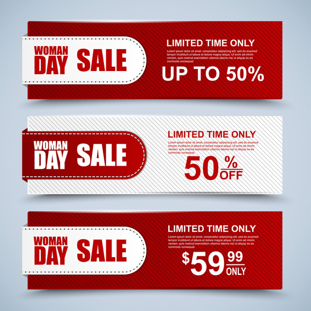 Womans Day collection sale banners - Vector, Image