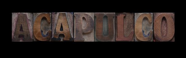 Acapulco in old wood type - Photo, Image