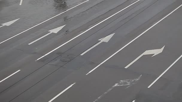 Road markings on asphal - Footage, Video