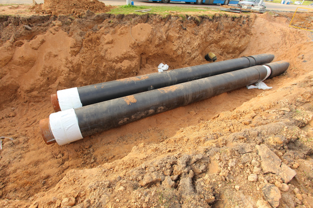 Pipes for water in trench - Photo, Image