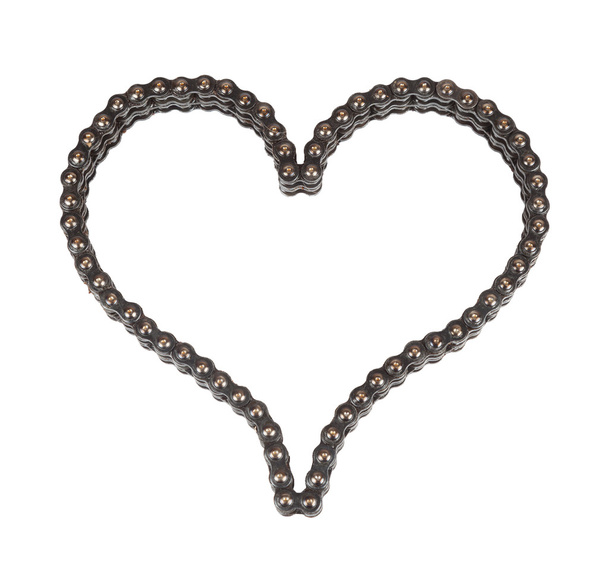 Roller chain with for motorcycle in the form of heart - Foto, Imagem