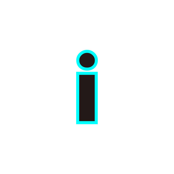 Letter i neon, blue geometric symbol simple logo vector - ベクター画像
