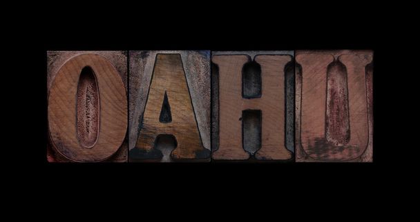 Oahu in old wood type - Photo, Image