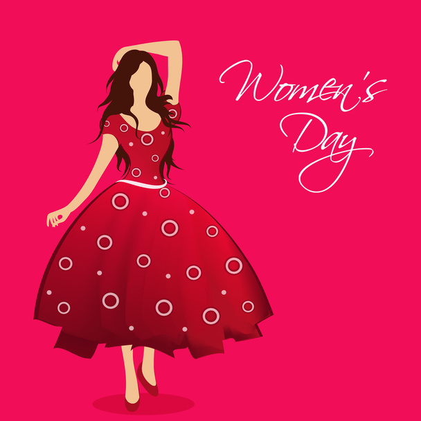 Happy Women's Day celebration with young girl. - Vector, afbeelding
