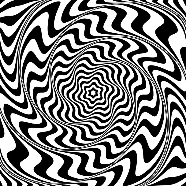 Illusion of  whirlpool movement. Abstract op art illustration.  - Vector, Image