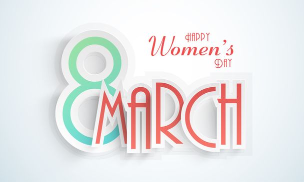 Paper text for Happy Women's Day celebration. - Vector, imagen