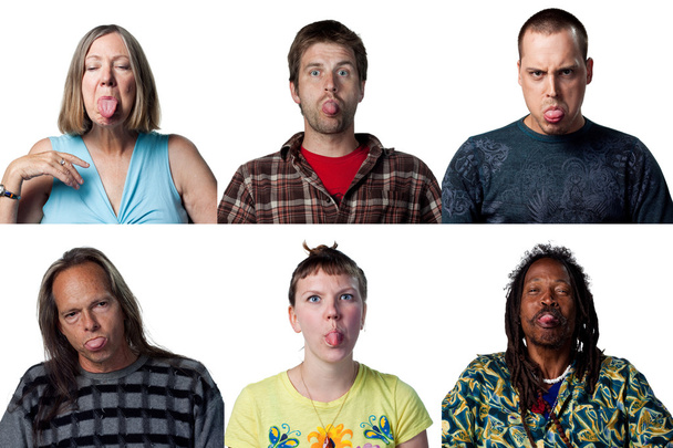 Six people with tongues out - Photo, Image
