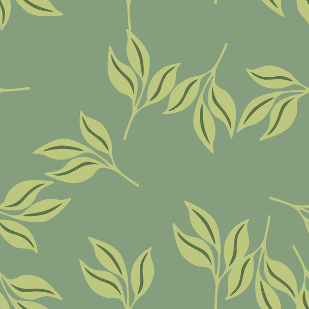 Simple leaves Seamless pattern. Decorative forest leaf endless wallpaper. Organic background. Design for fabric, textile print, wrapping, cover. Vector illustration. - Vektor, obrázek