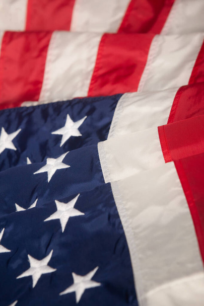 Waved flag of United States of America background - Foto, Imagen