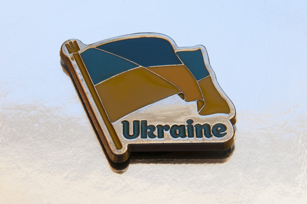Symbolmagnete ukrainische Flagge. Ukrainische Symbole. - Foto, Bild