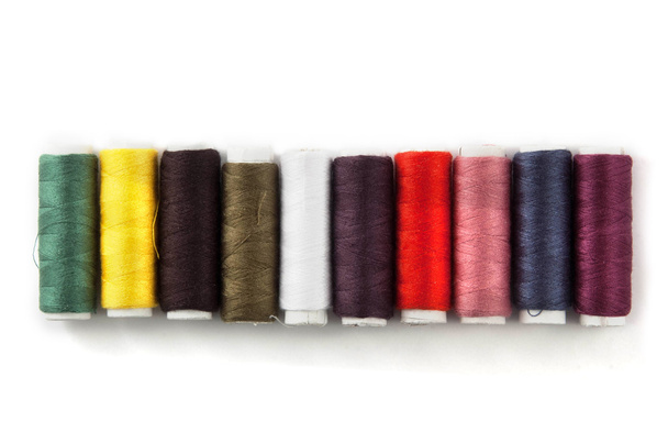colorful sewing threads isolated on white background - Valokuva, kuva