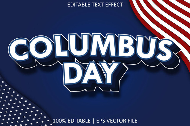 Columbus Day With Modern Style Editable Text Effect - Vector, afbeelding