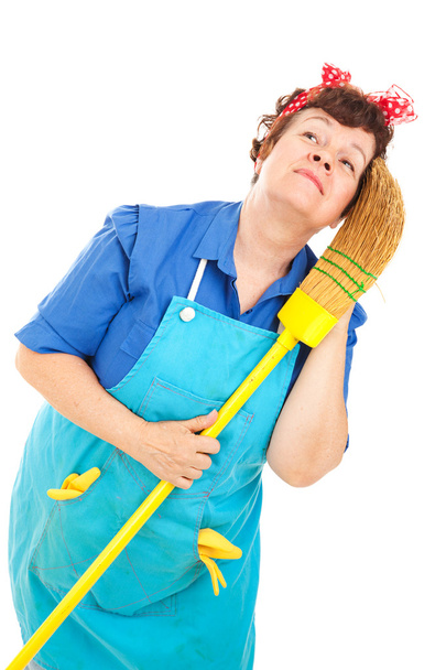 Cleaning Lady - Daydreaming - Photo, Image