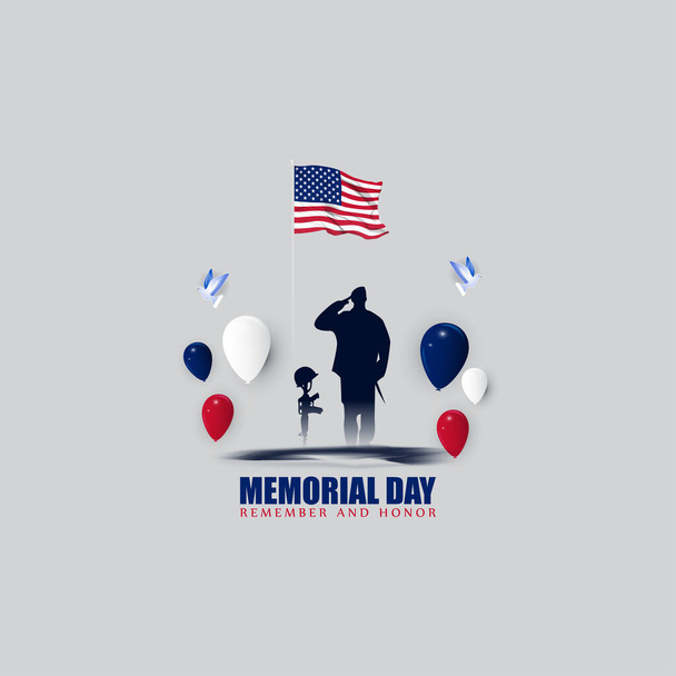 Vektori kuva Yhdysvaltain Memorial Day banneri - Vektori, kuva