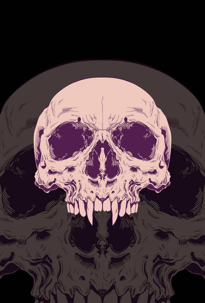 Head skull artwork vector illustration - Vektor, obrázek