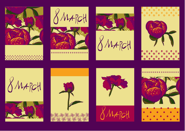 Set of floral graphic design elements - Vektor, obrázek