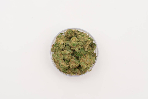 Marijuana cannabis Medicinal, weed joint In a glass container, drugs. - Foto, Bild