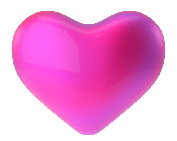 3D heart. Valentine card decoration. 3D illustration. - Photo, Image