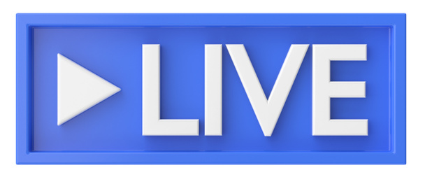 3D Live-Ikone. Livestreaming. - Foto, Bild