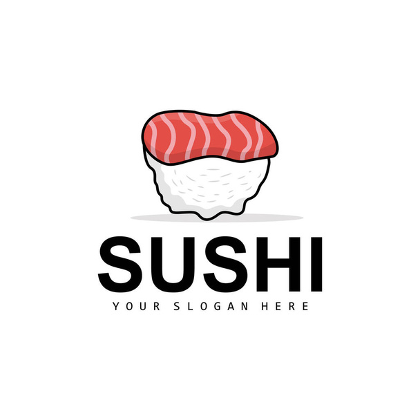 Logotipo do sushi, Vetor japonês do marisco do sushi da comida, Projeto japonês da marca do produto da cozinha, Ícone do modelo - Vetor, Imagem