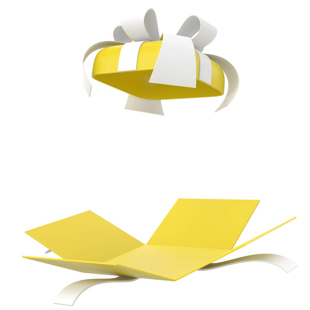 Opened Gift Box. 3D gift box. 3D illustration. - Photo, image