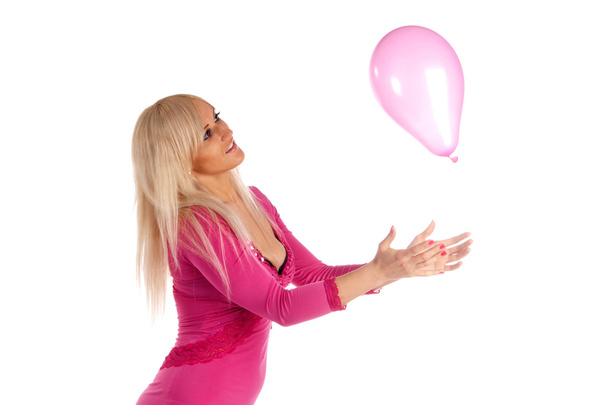 Glamour blonde with a balloon - Фото, изображение