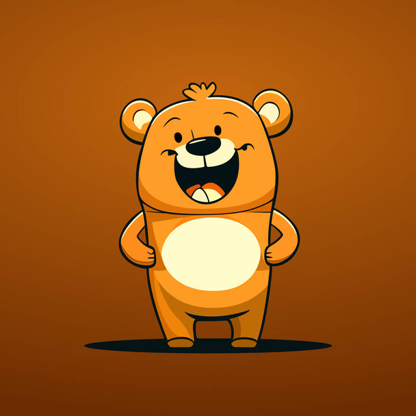 Bear-Logo-Design. Cartoon glücklicher Bär isoliert. Bild eines Bären im flachen Stil. Vektorillustration - Vektor, Bild