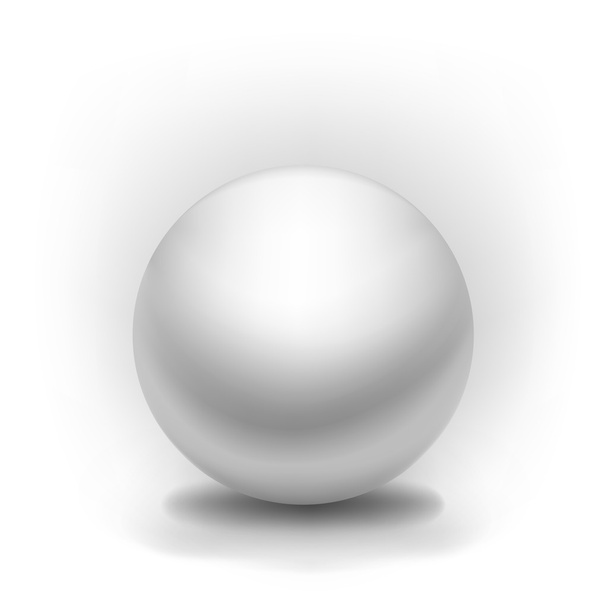 simple vector white sphere with shadow - Vettoriali, immagini