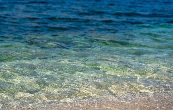 Marine background, blue and turquoise water in a gradient on the surface of the sea - Φωτογραφία, εικόνα